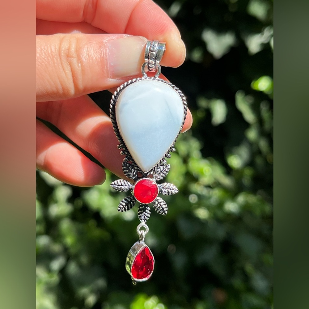925 silver plated Owhyee Opal pendant